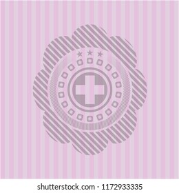 medicine icon inside badge with pink background