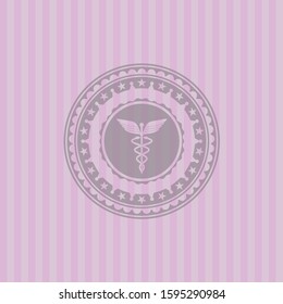 medicine icon inside badge with pink background