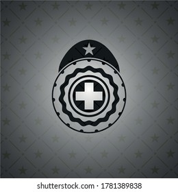 medicine icon inside black emblem. Vintage. 