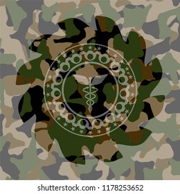medicine icon inside camo texture