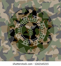 medicine icon inside camo texture