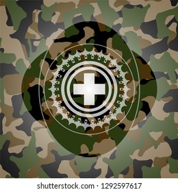 medicine icon inside camo texture