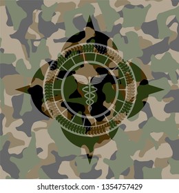 medicine icon inside camo texture