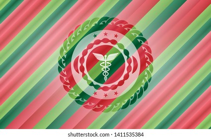 medicine icon inside christmas badge.
