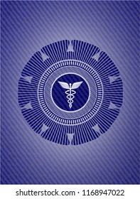 medicine icon inside jean background