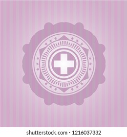 medicine icon inside pink icon or emblem