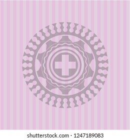 medicine icon inside pink icon or emblem