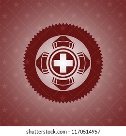medicine icon inside red icon or emblem