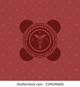 medicine icon inside red icon or emblem