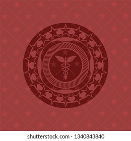 medicine icon inside red emblem