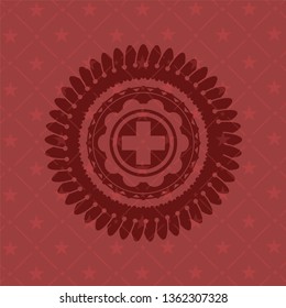 medicine icon inside red icon or emblem