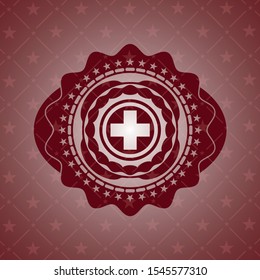 medicine icon inside red icon or emblem