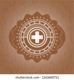 medicine icon inside wood signboards