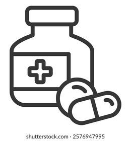 Medicine Icon Lineal Style Vector Illustration