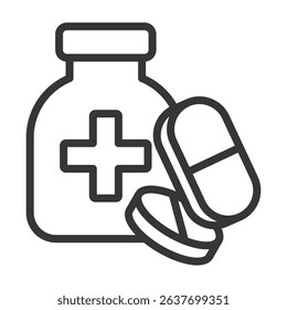Medicine Icon Lineal Style Vector Illustration