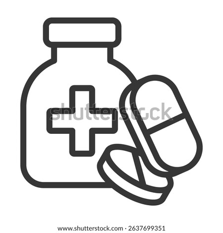 Medicine Icon Lineal Style Vector Illustration