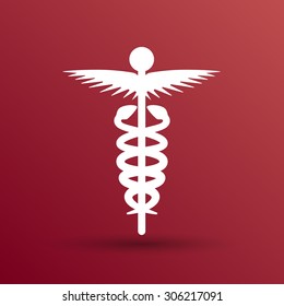 medicine icon logo symbol snake caduceus doctor.