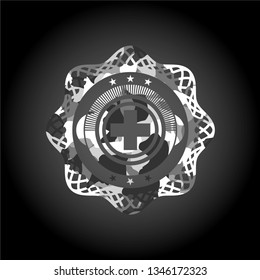 medicine icon on grey camo pattern