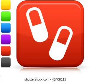 Icono de Medicina en botón cuadrado de Internet Seis opciones de color incluidas.