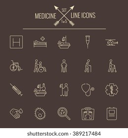Medicine icon set.