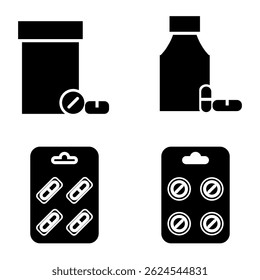 Medicine icon set. Medicine and drugs