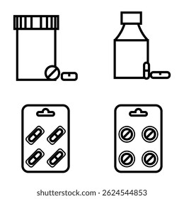 Medicine icon set. Medicine and drugs