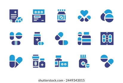 Medicine icon set. Duotone color. Vector illustration. Containing pills, medicine, prescription, medicines.