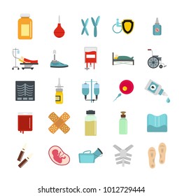 Medicine icon set. Flat set of medicine vector icons for web design isolated on white background
