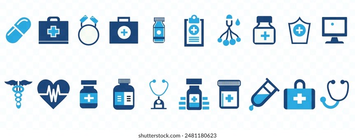 Medizin-Icon-Set. Vektorillustration des Behandlungssymbols