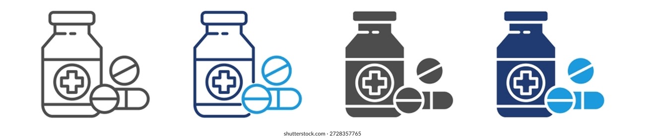 medicine icon set multiple style