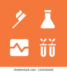 medicine icon set. With science, flask and pulse  vector icons for graphic design and web