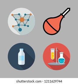medicine icon set. vector set about flasks, edema, molecules and products icons set.