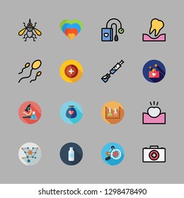 medicine icon set. vector set about molecules, sperm, health clinic and donation icons set.