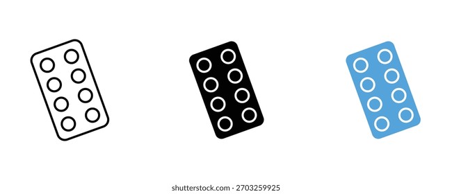 Icono de la medicina fijado Vector en el fondo blanco, tableta, cápsula, droga, farmacia, símbolo.