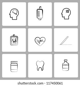 Medicine icon set,Vector