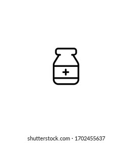 medicine icon. simple, flat, black, outline. medical and health icon.