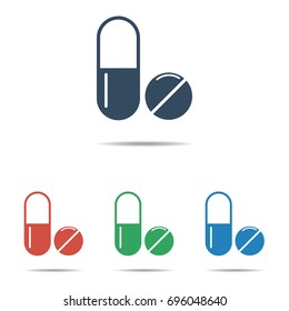 Medicine icon - simple flat design, vector