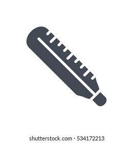 Medicine icon solid thermometer silhouette