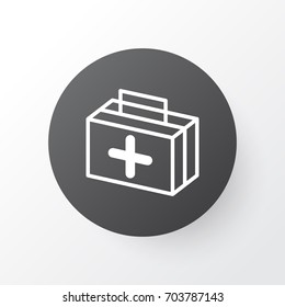 Medicine Icon Symbol. Premium Quality Isolated First Aid Bag Element In Trendy Style.