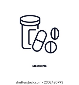 medicine icon. Thin line medicine icon from ai and future technology collection. Outline vector isolated on white background. Editable medicine symbol can be used web and mobile