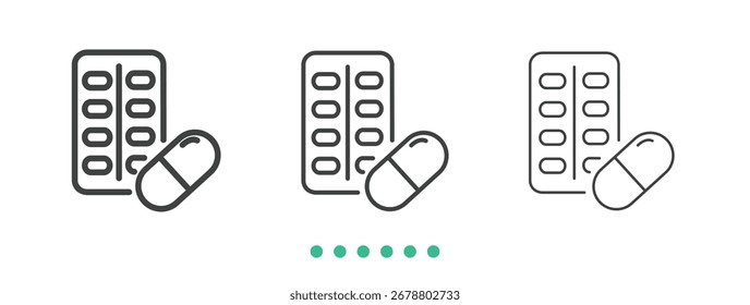 Icono de medicina. Vector de icono de línea delgada