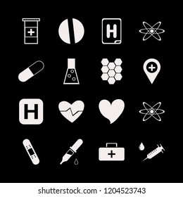 medicine icon. medicine vector icons set patch medicine, heart, pills bottle and heartbeat