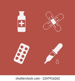 medicine icon. medicine vector icons set medicine bottle, patches medicine, blister pack and dropper pipette