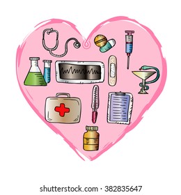 Medicine icon setâ?? Vector Illustration