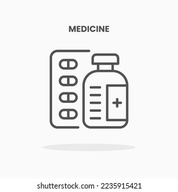 Medicine icon vector illustration line style. Great design for web, app and more. Editable Stroke and pixel perfect.