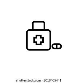 ilustración vectorial de icono de medicina en fondo blanco