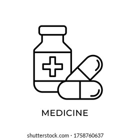 Symbol für Medizin, Vektorgrafik-Vorlage. Medizin Vektorsymbol flaches Design einzeln auf weißem Hintergrund.