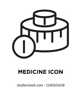 Medicine icon vector isolated on white background, Medicine transparent sign , line symbol or linear element design in outline style