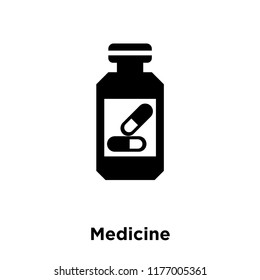 Medicine icon vector isolated on white background, logo concept of Medicine sign on transparent background, filled black symbol