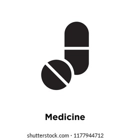 Medicine icon vector isolated on white background, logo concept of Medicine sign on transparent background, filled black symbol